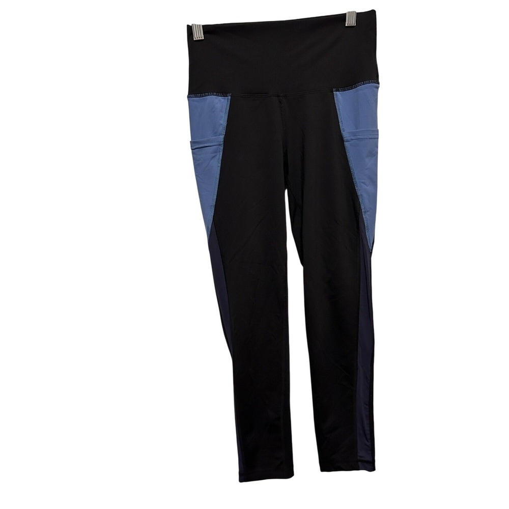 Aerie Chill Play Move High Waisted 7/8 Pocket Leggings Womens M Mesh Panel Blue